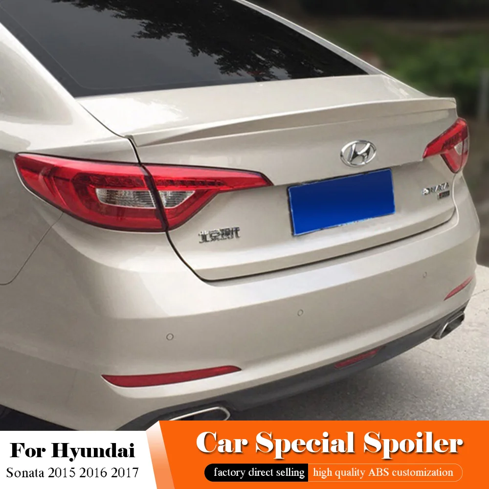 Для Hyundai Sonata 2015 2016 2017 ABS пластик задний багажник для губ загрузки крыло