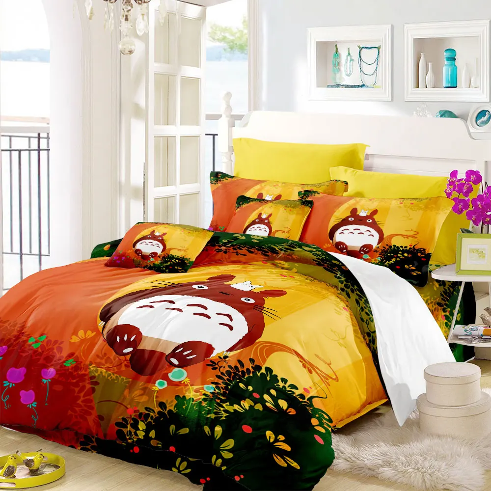 

Home Textile Cartoon Anime King Size Bedding Set Bed Linens 3pcs Comforter Bedding Sets Duvet Cover Bed Sheet Pillowcase