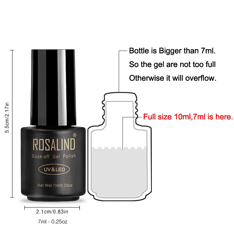 ROSALIND лак для ногтей 7 мл быстро сухой праймеры гвозди Soak Off Устойчивый