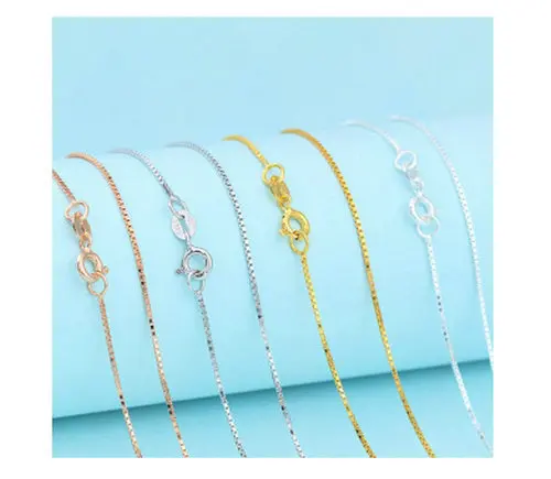 100% Genuine 925 Sterling Silver Necklace Classic Basic Chains Lobster Clasp Fine Jewelry | Украшения и аксессуары