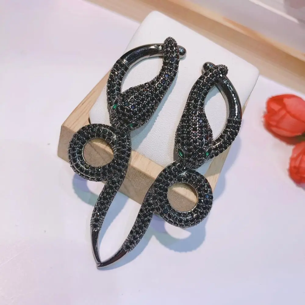 Роскошные блестящие серьги HIBRIDE в форме змеи с цирконом класса ААА 2019