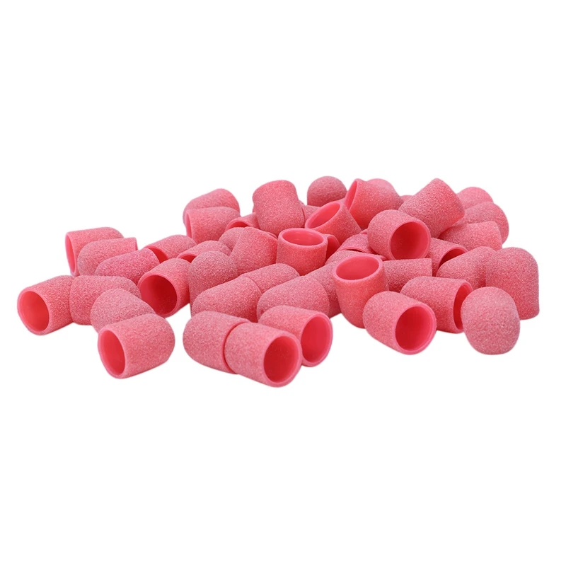 Pink B 50 шт. розовые шлифовальные ленты для ногтей, сверло для ногтей, Машинка для маникюра и педикюра, аксессуары для дизайна ногтей, резиновая оправка - Цвет: Pink B