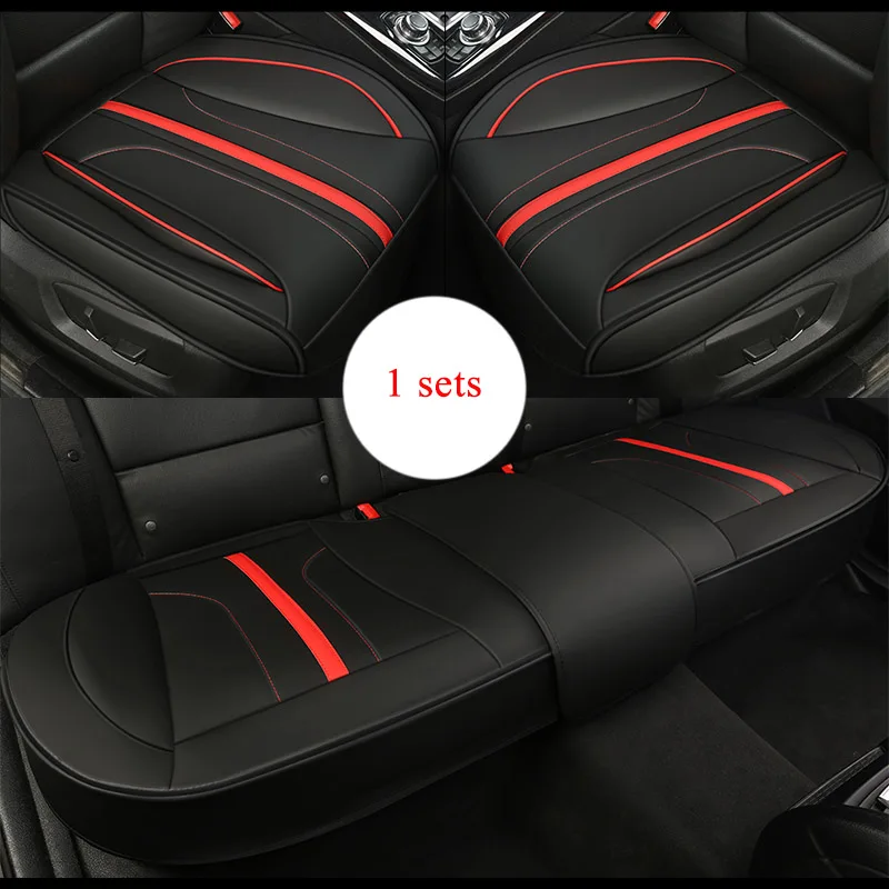 1 sets black Ультра-роскошное одно сиденье без спинки PU старшее кожаное автомобильное сиденье защита автомобильные чехлы для большинства четырехдверных седанов и внедорожников - Название цвета: 1 sets black