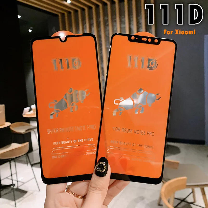 Защитное стекло 111D для Xiaomi Redmi Note 8 5 6 Pro 7 6A Plus Mi A2 Lite 9 SE|Защитные стёкла и плёнки