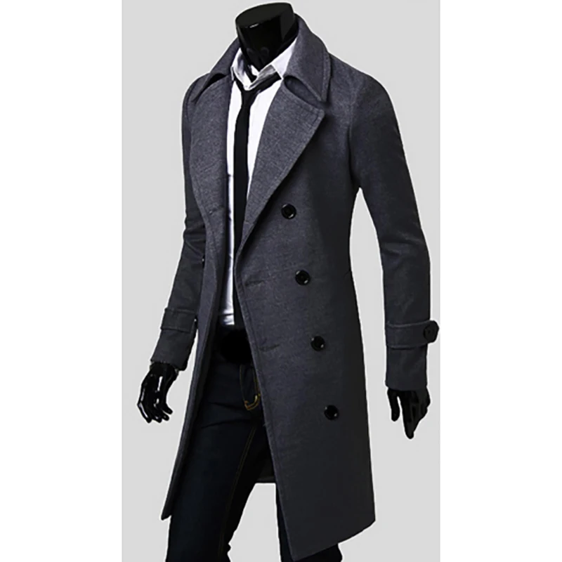 LASPERAL Autumn And Winter New Men's Fashion Long Woolen Coat 2019 Slim Casual Large Size Shirt | Мужская одежда