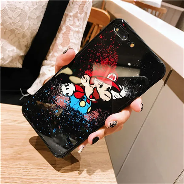 Marvel Человек-паук Бэтмен световой Стекло чехол для iPhone XR XS MAX 7 6 8 плюс Черная пантера Железный человек чехол телефона для iPhone X 10 - Цвет: Maria