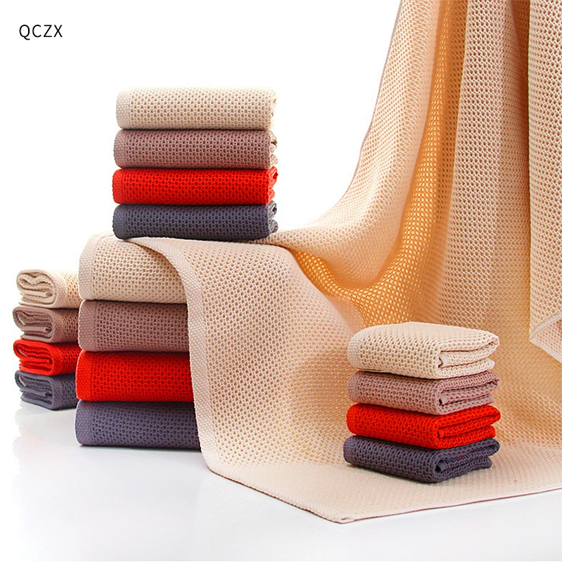 QCZX, 2 шт., хлопок, полотенце, одноцветное, сотообразное, полотенце для лица, высший сорт, для мужчин, женщин, для семьи, для ванной, полотенце для рук, D40