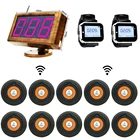 Беспроводная система вызова официанта JINGLE BELLS, 10 кнопок, зуммер, 1 экран, монитор, 2 часы, пейджер для ресторана, отеля, кафе