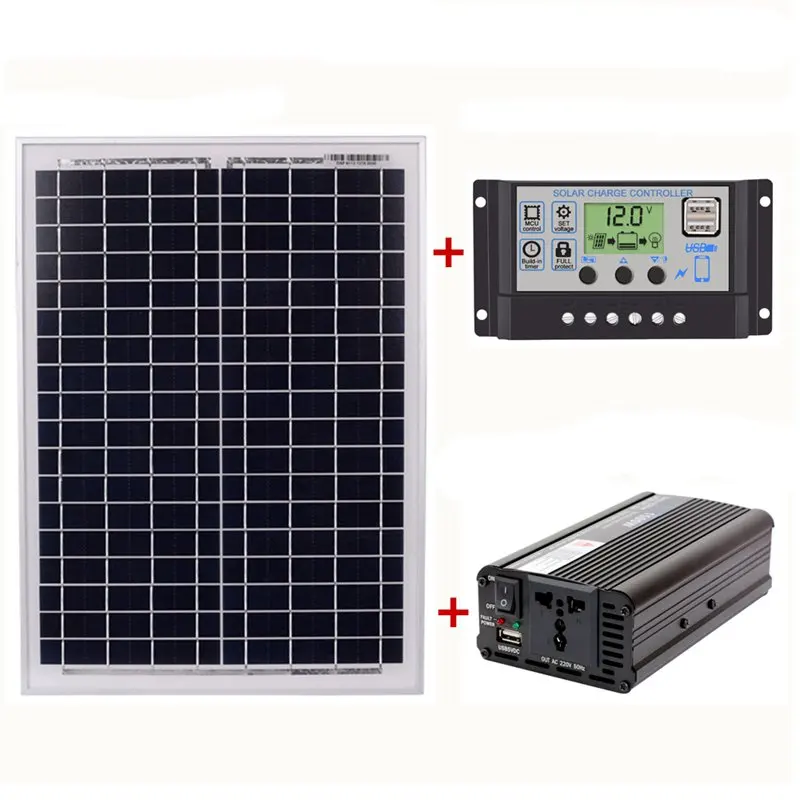 18 в 20 Вт солнечная панель + 12 В/24 В контроллер 1500 Инвертор Ac220V комплект подходит