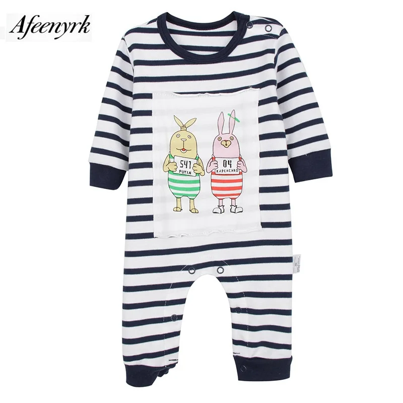 Детские комбинезоны Новинка одежда с рисунком для новорожденных из чистого