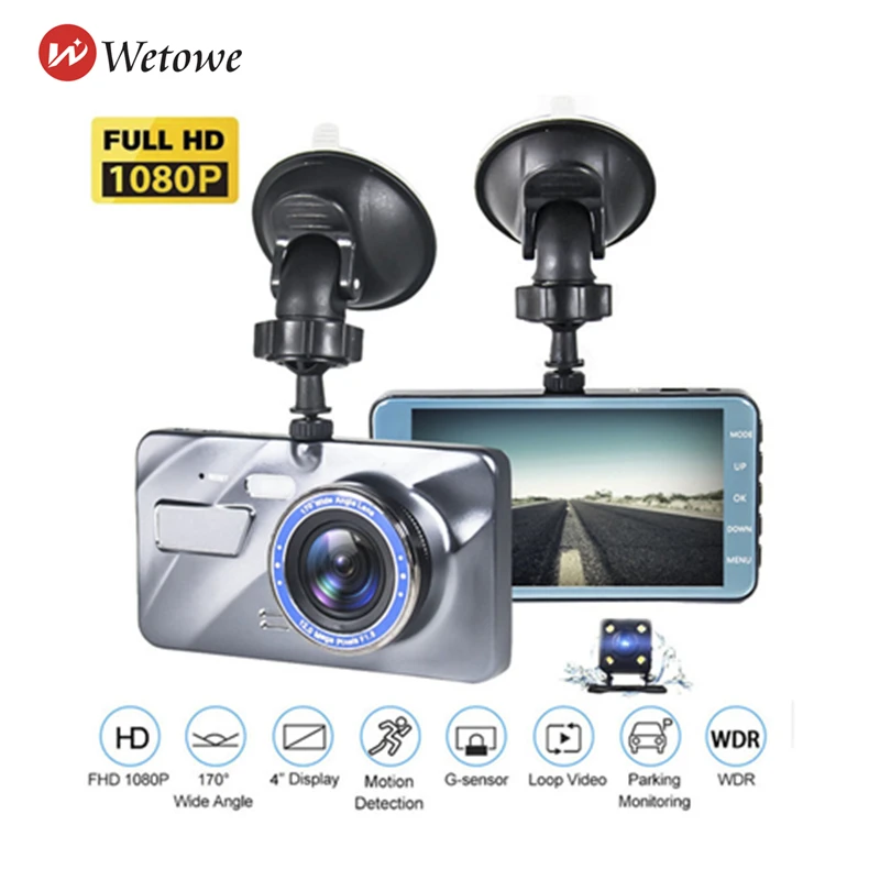 Full HD 1080P Автомобильный видеорегистратор WetoweX2 3. 8 дюймов IPS экран Автомобильная