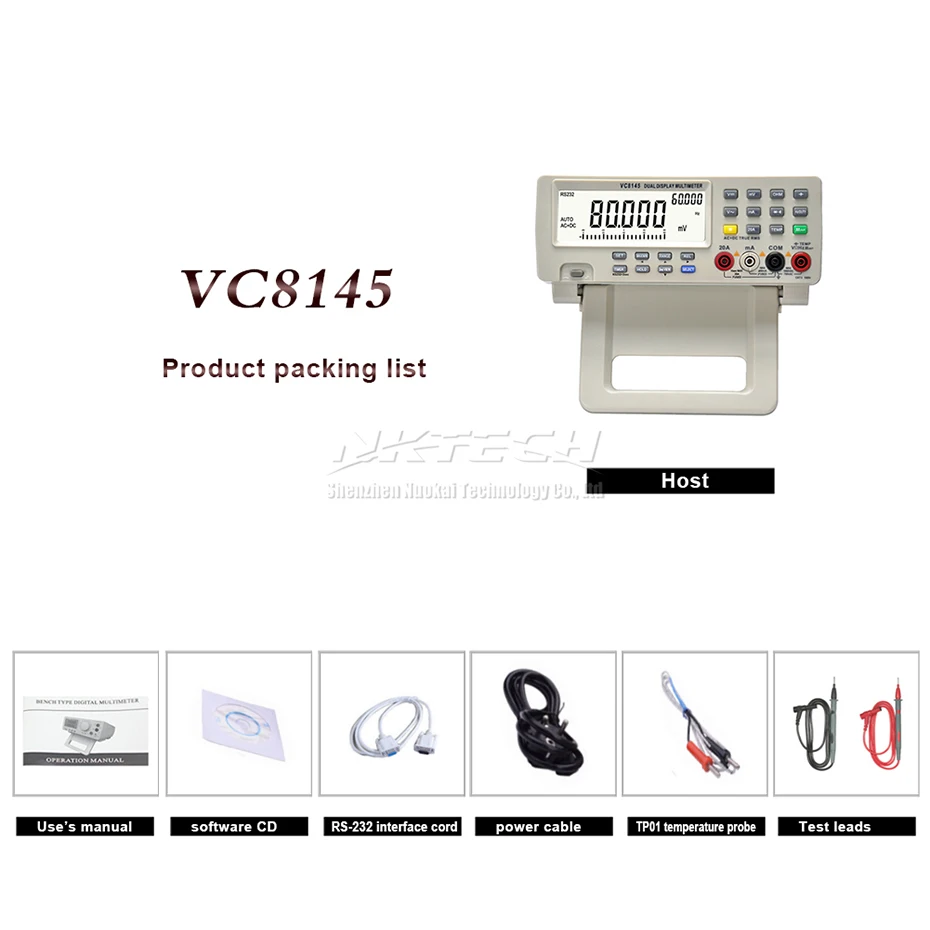 Vici Цифровой мультиметр VC8145 скамейка вольтметр PC DMM 80000 цифра Кепки B0255|multimeter
