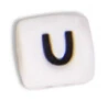 U 100 шт Алфавит буквы пищевого класса силиконовые жевательные бусины для прорезывания зубов ожерелье в 26 букв BPA Бесплатно FDA силиконовые бусины с буквами - Цвет: U