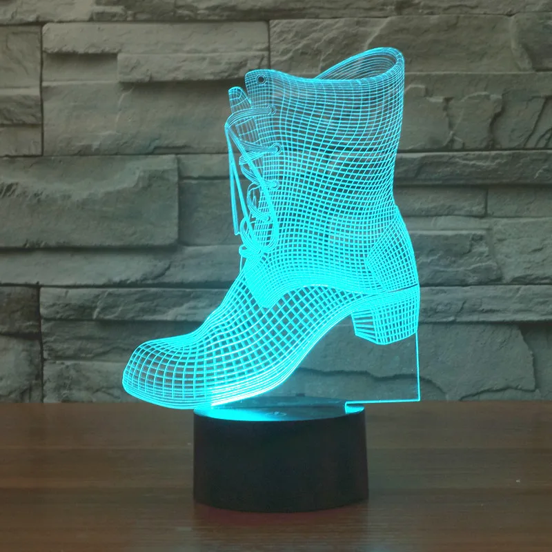 Сапоги 3d лампа 7 цветов дистанционное управление светодиодный визуальный