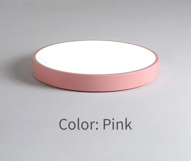 Pink Nordic простой круглый светодиод Гостиная потолочный светильник Макарон Цвет Спальня светильник для детской комнаты исследование украшения лампы - Цвет корпуса: Pink