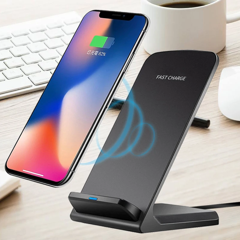 Беспроводное зарядное устройство Qi для iPhone X Xs Max XR 8 Plus Samsung S8 S9 Note 9 Беспроводная