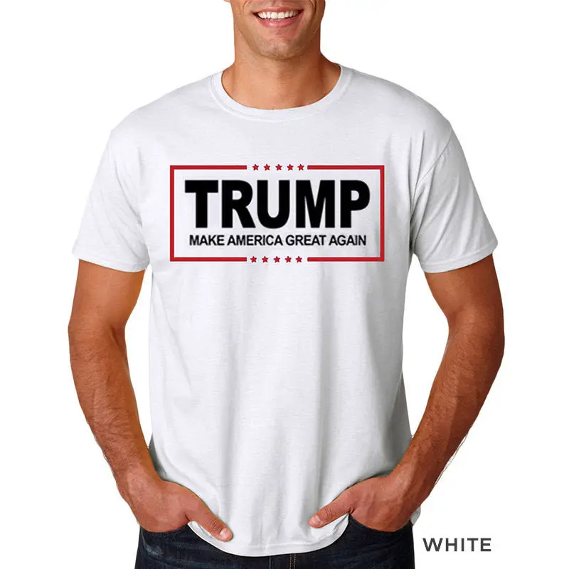 Новое поступление Дональд Трамп 2016 футболка с буквенным принтом Летняя мужская