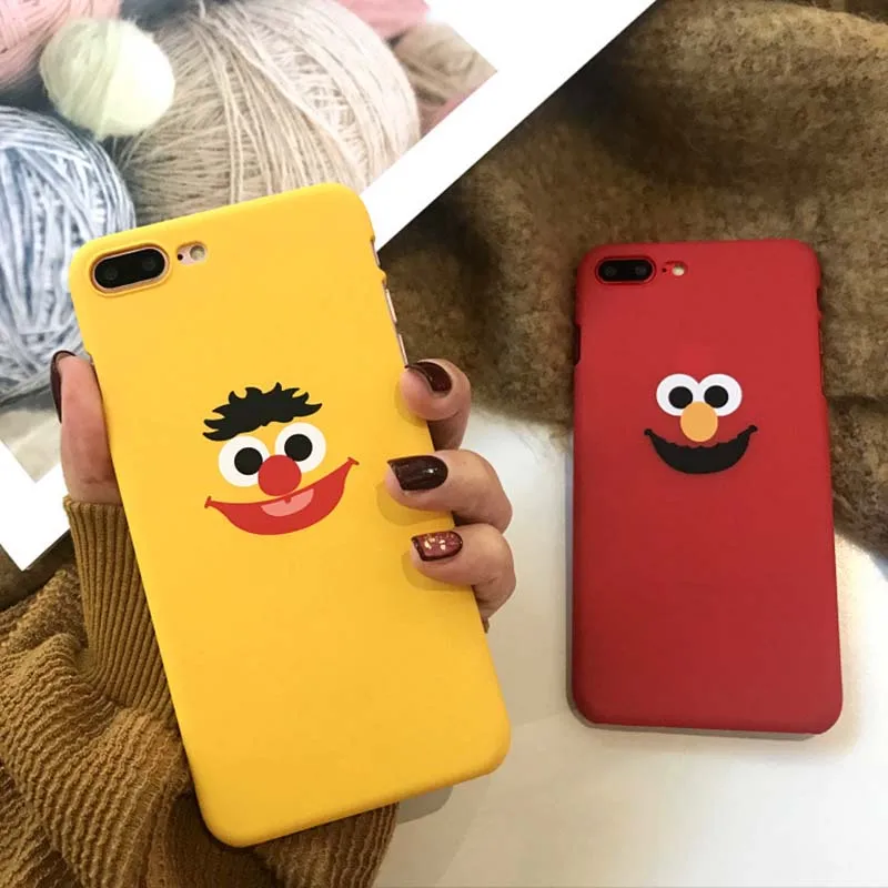 Милый мультфильм Улица Сезам Cookie Элмо чехол для iPhone X XR XS Max 6 S Plus жесткая задняя