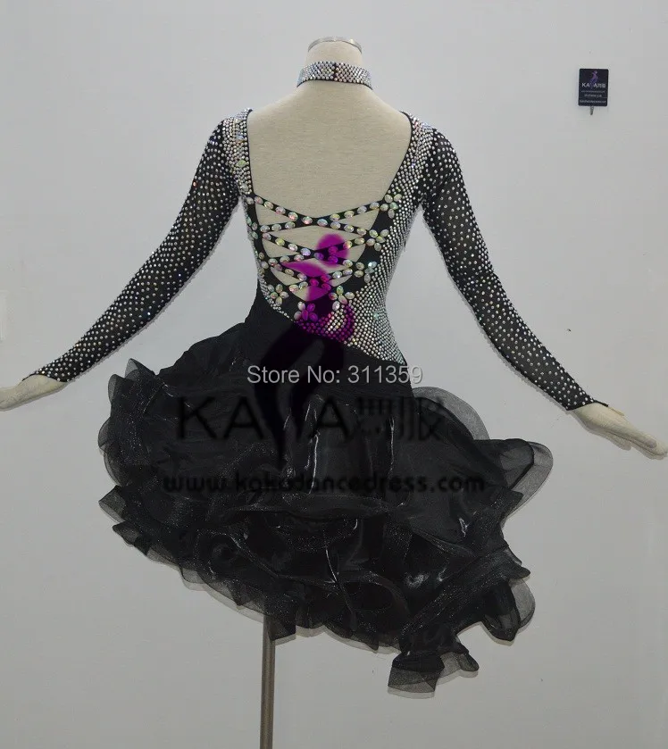 KAKA-L1504 женская танцевальная одежда девушки бахрома латинское платье сальса Танго