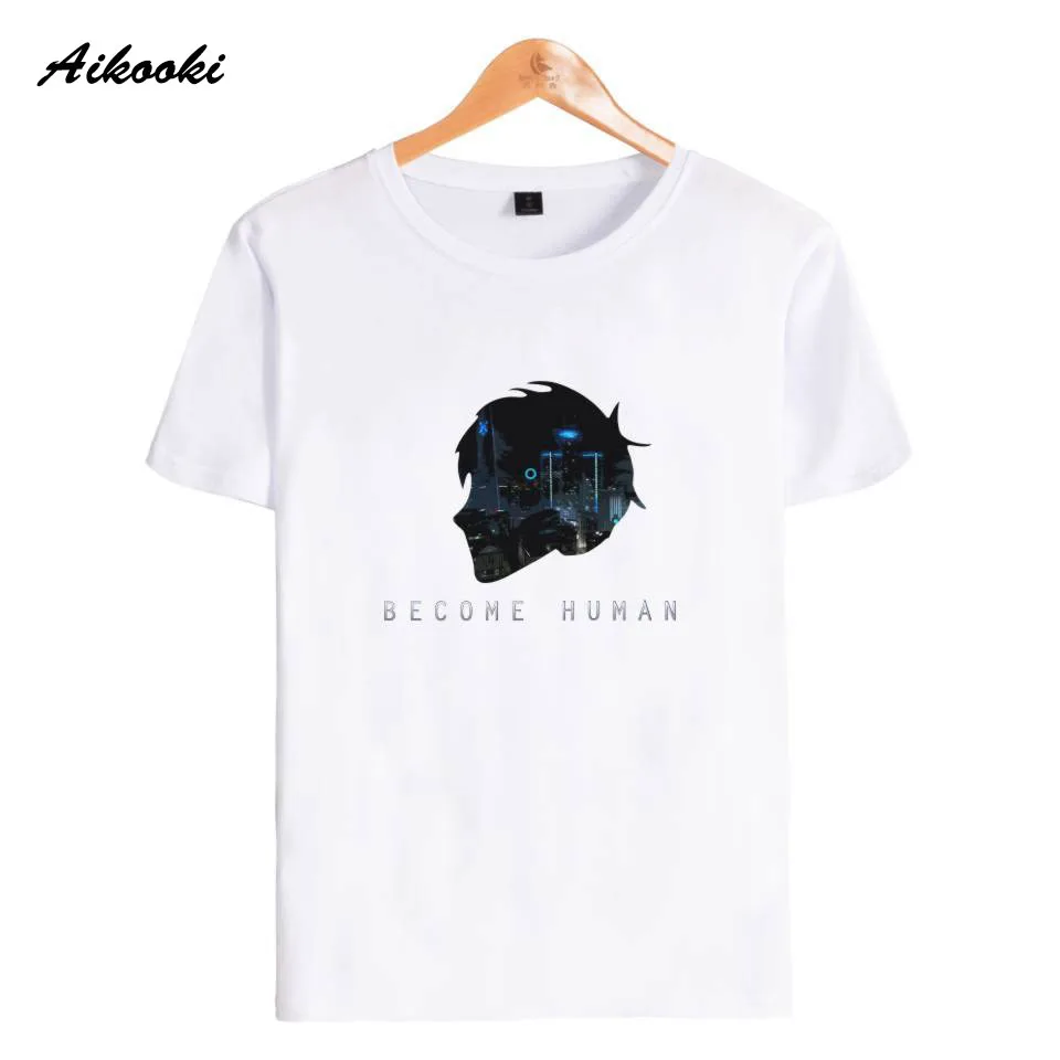 Горячая игра Детройт Geworden Menselijk футболка Mannen/Vrouwen Tee Zomer kateen Ademend 3D Принт футболки