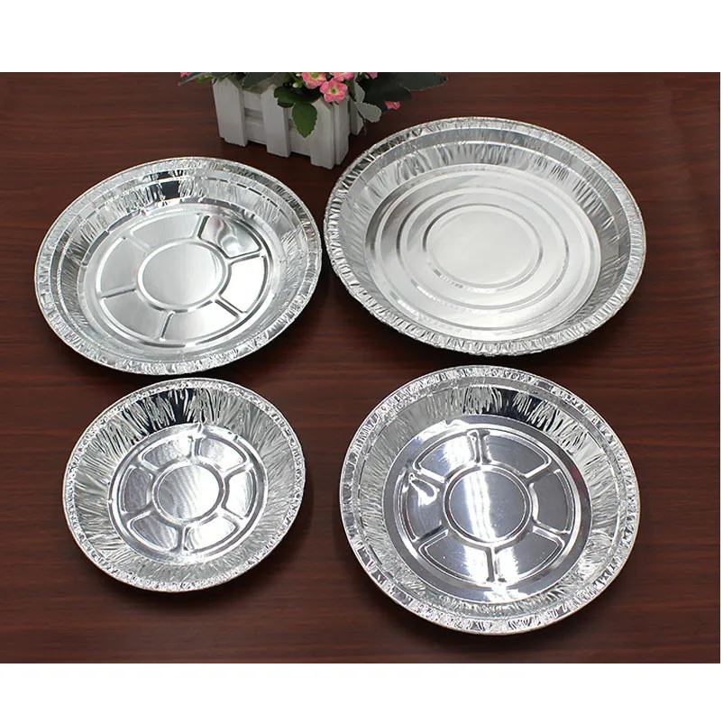 

XMT-HOME disposable pizza tray foil plate foil BBQ plates kitchen cooking tools thickening aluminum dish plates 125pcs/lot