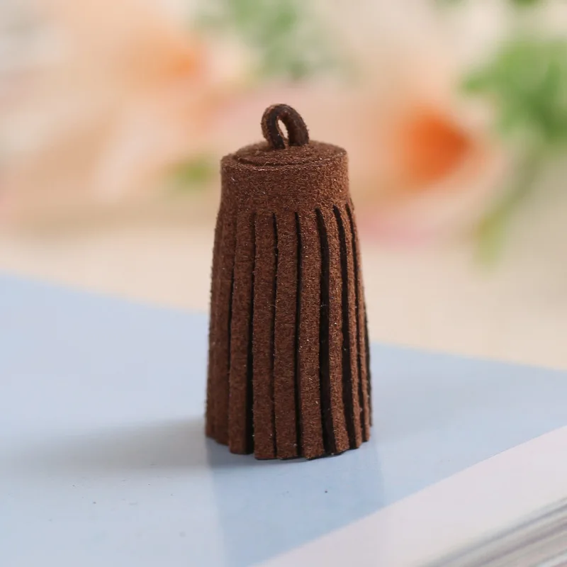 coffee 10 шт. 3 см мини-кисточки винтажные Кожаные Замшевые кисточки для телефона для рукоделия ювелирных изделий фурнитура подвески серьги аксессуары - Цвет: coffee
