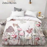 3d hd digital print custom duvet covercomforterquiltblanket case queenking bedding 220x240200x200butterfly in flowers