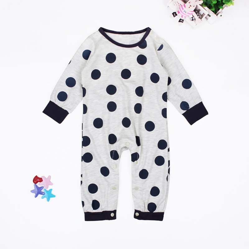 Детские комбинезоны с длинным рукавом в горошек из коровы унисекс для малышей