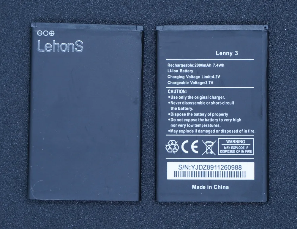 LehonS 1x2000 mAh/7.4Wh умная запасная батарея для сотового телефона + универсальное