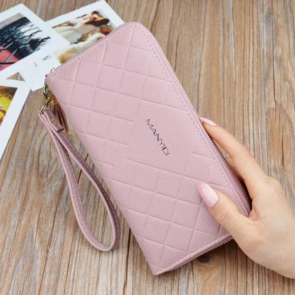 Pink Женский Длинный клатч, кошелек, большая емкость, кошельки, Женский кошелек для монет, Дамские кошельки, карман для телефона, держатель для карт, сумки, сумка - Цвет: Pink