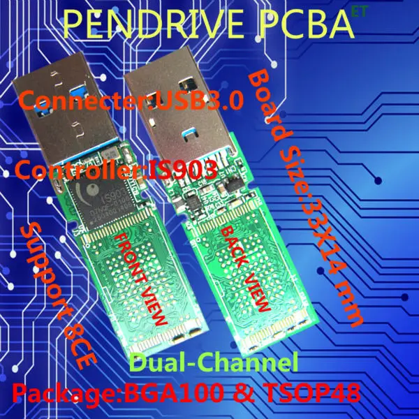 USB флэш накопитель PCBA интерфейс IS903 USB3.0 поддержка накопителя (колодки) BGA100 и TSOP48 DIY