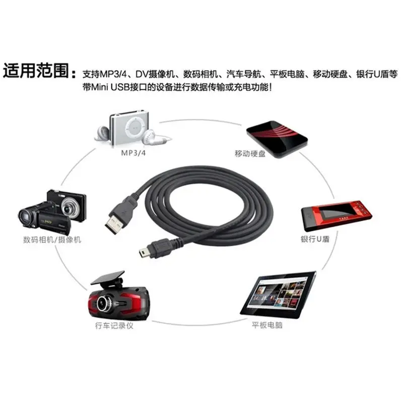 Новый зарядный кабель для передачи данных адаптер USB 2 0 A папа мини 5 Pin B Лучшая