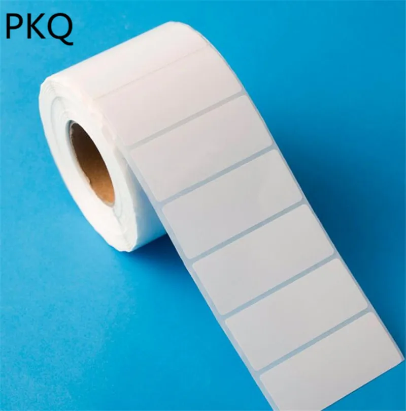 1000pcs/roll Direct Thermal Label Roll White Round Stickers Single Row Adhesive Thermal Paper Top Thermal Barcodes Stickers