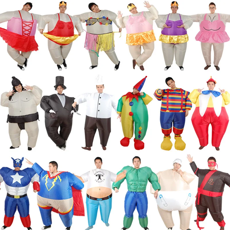 

26 Style Inflatable Adult Cosplay Costumes 2018 Newest Halloween Christmas Party Anime Inflated Clothes Ride-on Toys Dress Up