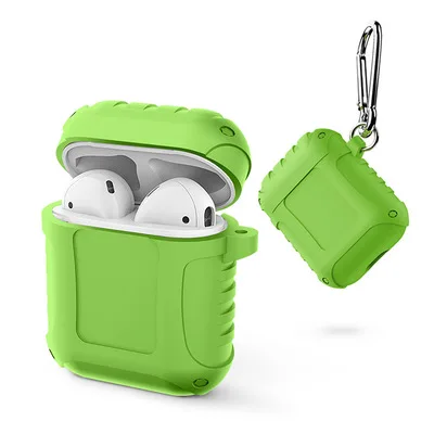 Green Hua Eagle новые TWS беспроводные наушники bluetooth ТПУ силиконовый чехол для iphone гарнитуры чехол зарядная коробка защитный чехол размер 1:1 - Цвет: Green