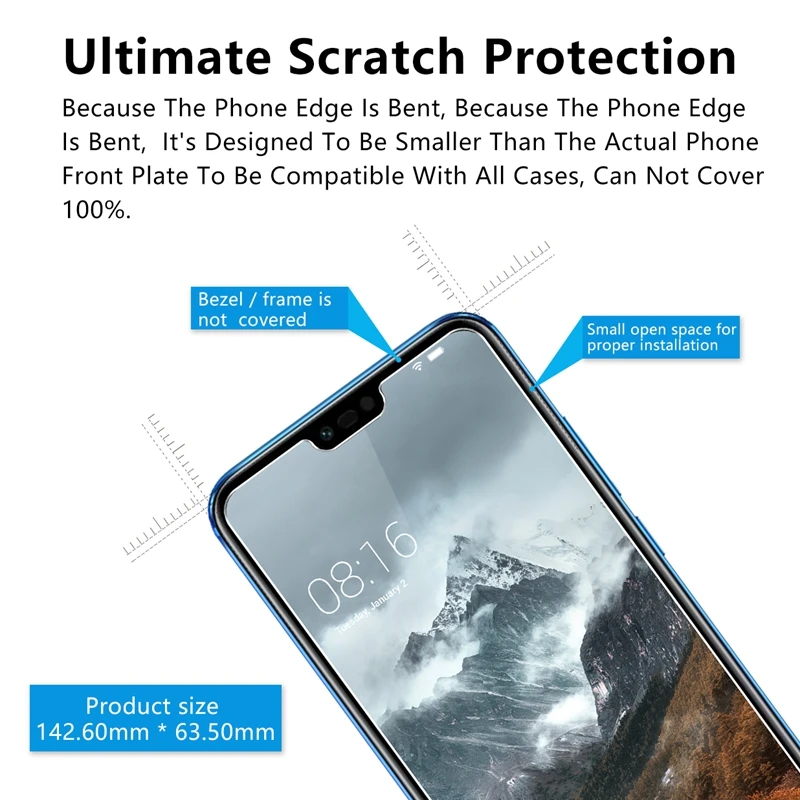 2PCS 9H Premium Tempered Glass For Huawei Honor 10 Case Screen Protector Toughened protective film | Мобильные телефоны и