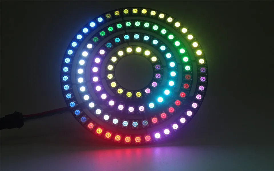 Пиксельная адресация WS2812B СВЕТОДИОДНЫЙ Кольцо светодиодный s WS2812 SK6812 5050 RGB ic встроенный полный Цвет DC5V кольцо Панель Halo модуль светодиодные полосы
