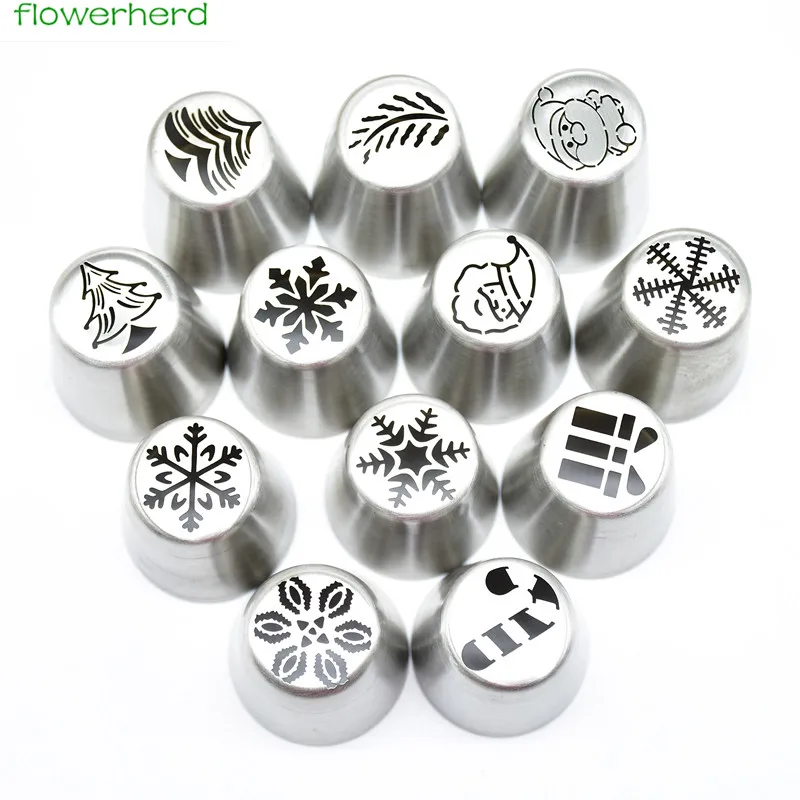 

27Pcs Christmas Style Pastry Nozzle Set Santa Claus Christmas Tree Snow Piping Tips Russian Cake DIY Baking Tools
