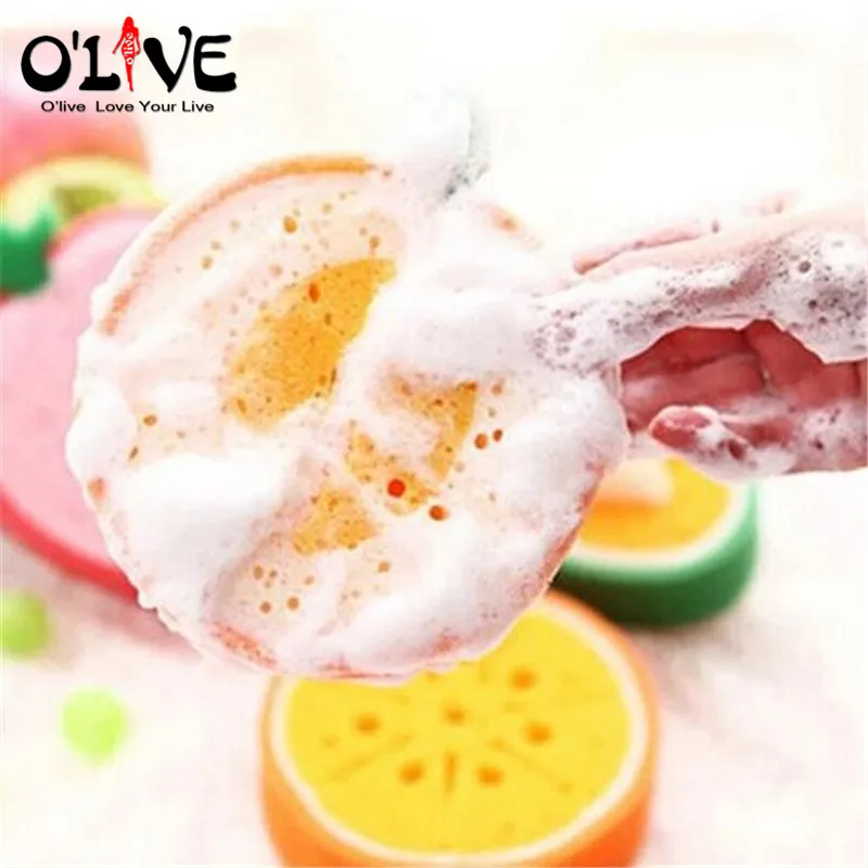 Fruit Sponges Dishwashing Anti-greasy Strong Decontamination Washing Cloth Cleaning Towel Non Stick Oil Sponge Kitchen Gadgets | Дом и сад