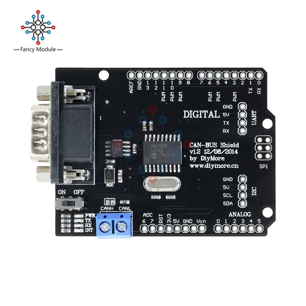 SPI MCP2515 EF02037 подключению CAN-шины щит контроллер SPI 9 контактов Стандартный Sub-D плата расширения Модуль DC 5 V-12 V высокоскоростной для Arduino