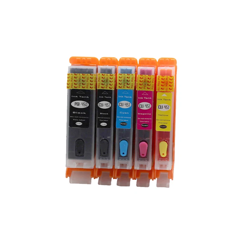 5 шт. PGI-450 CLI-451 перезаправляемый картридж с чернилами для canon PIXMA MG5440 MG6340 MG7140 IP7240 MX924
