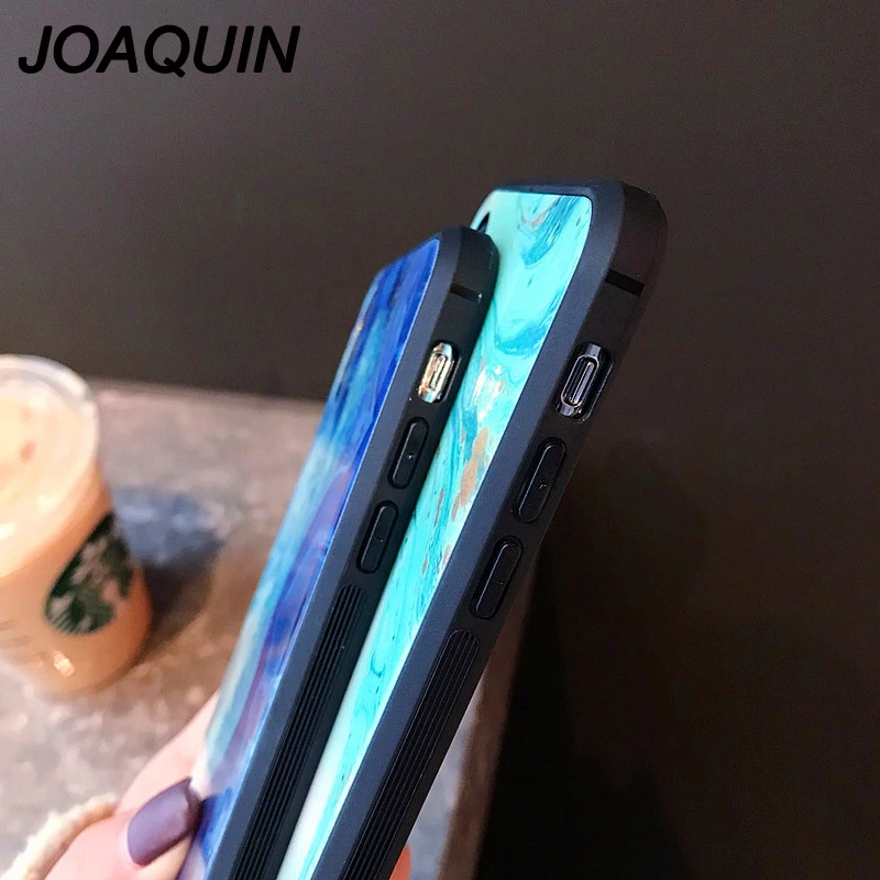 Синие мраморные упрочненные стеклянные Чехлы для apple iphone 6 S plus 7 8 X XR XS MAX laser Blu-Ray phone