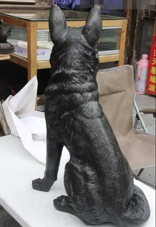 32 &quotклассический Медь резные животных собака статуя волка арт Скульптура|sculpture