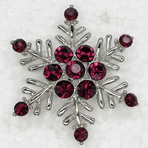 

Purple Rhinestone Snowflakes brooch Christmas gift Pin brooches C2192 D