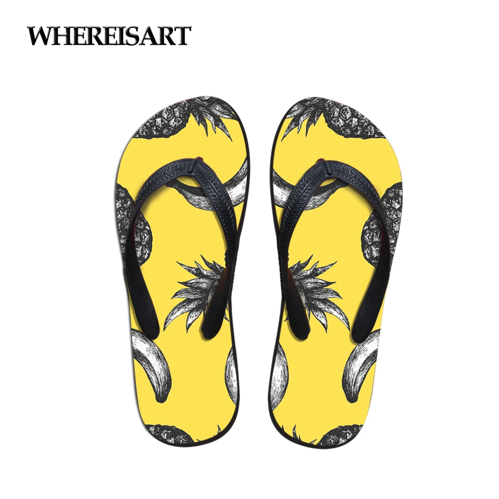 WHEREISTAR/Новинка 2019 года женские Вьетнамки модные шлепанцы с рисунком банана