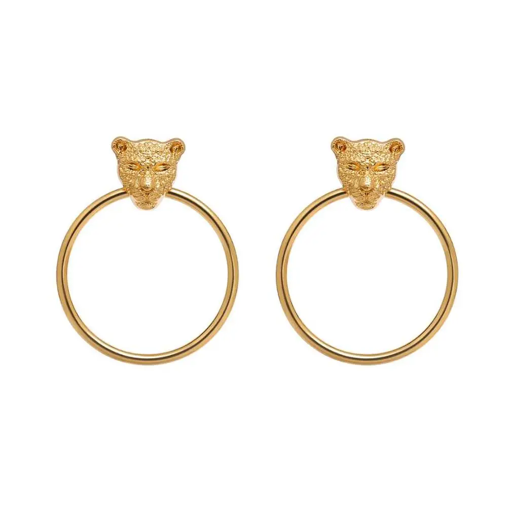 

Gold simple geometric circular long earrings popular earrings women's