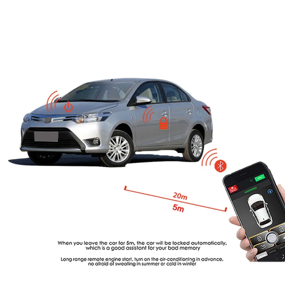 Vios 2014 автомобильные аксессуары бесключевой доступ система комфорта PKE телефон