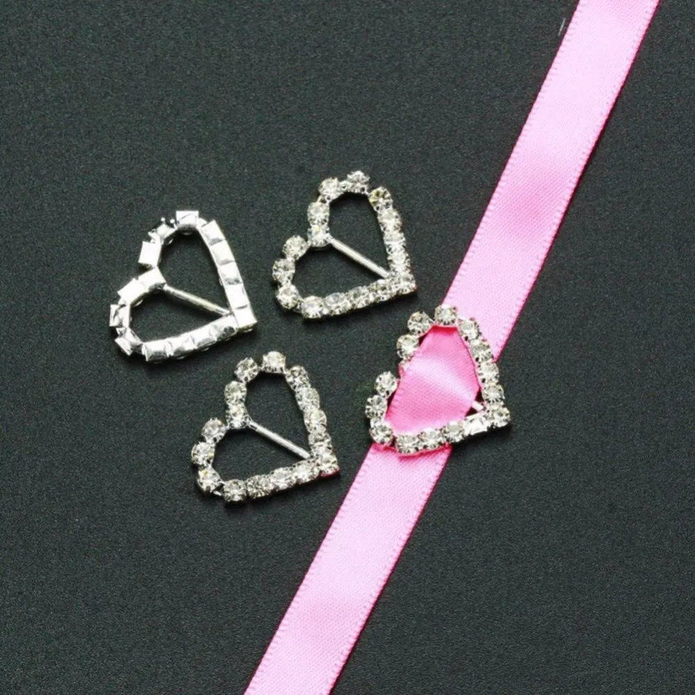 Горячая Распродажа 2016 ленточные слайдеры со стразами в форме сердца для одежды