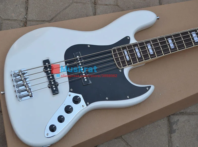 Оптовая продажа с фабрики электрический бас 4 струны белый цвет ТВ коробкой