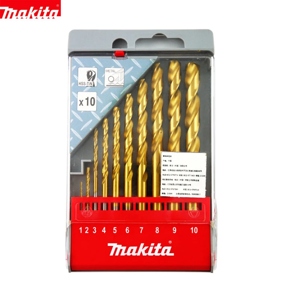 Genuine Drill Impact Coated Use Titanium Gold Metal Twist Bits With Mixed Set 10PCS Kits | Power Tool Accessories
